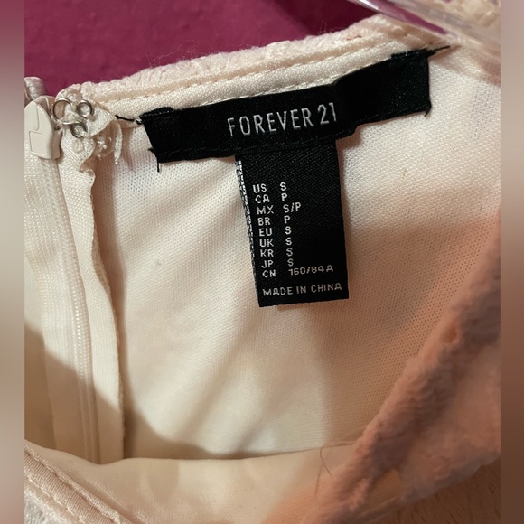 Forever 21 Off White Floral Mini Dress / off white / small - Picture 3 of 4